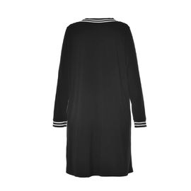 Comfortable Full Sleeve V Neck Ladies Plus Size Dresses In Autumn Or Winter