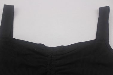 Cotton Material Custom Womens Dresses Black Color Sleeveless Short Dress