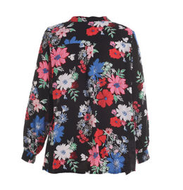 Colorful Printed Plus Size Fashion Ladies Blouse With Long Sleeve Nice Figure