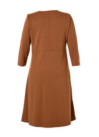 Long Sleeve Knitted Ladies Plus Size Dresses In Black Or Sandy Brown For Autumn