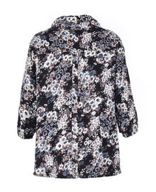 Autumn Fashion Ladies Blouse Turtle Neck Blouse Floral Print With Mid Sleeve