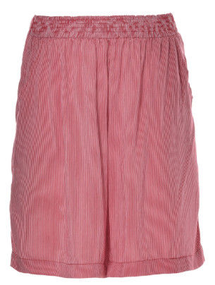 Warm Pink Ladies Corduroy Shorts , Womens Knee Length Trousers Smock Design